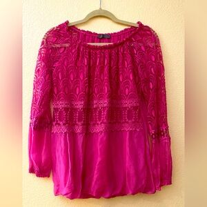 LOLA Floral Bohemian Blouse Large Made in Italy